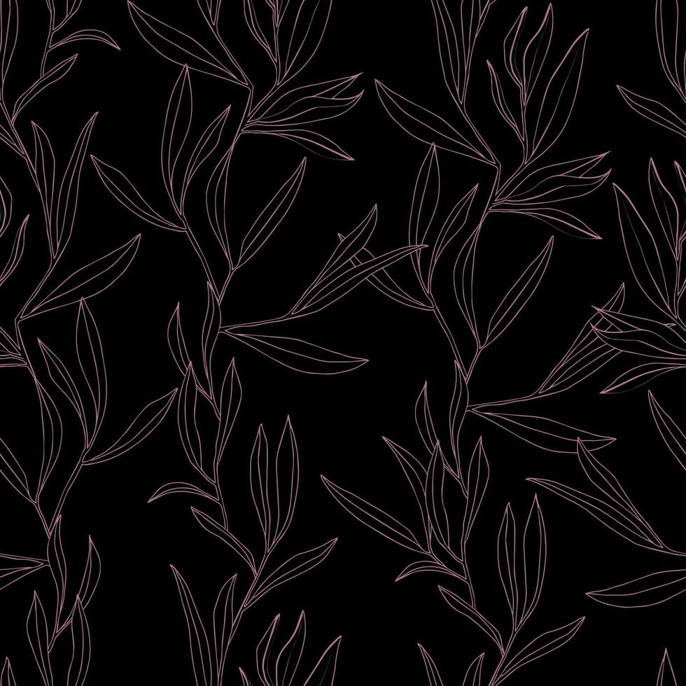 Vektor nahtlose Muster mit Blättern. botanische Illustration für Tapeten, Textilien, Stoffe, Kleidung, Papier, Postkarten