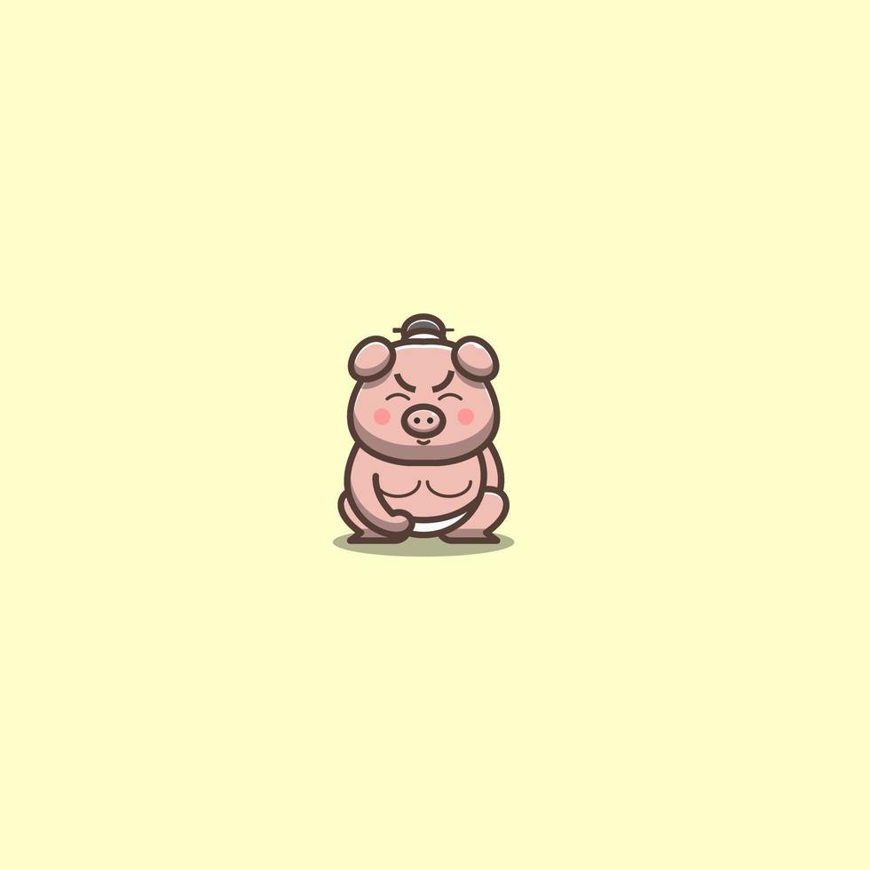 japanische Sumo-Schwein-Vektor-Illustration vektor