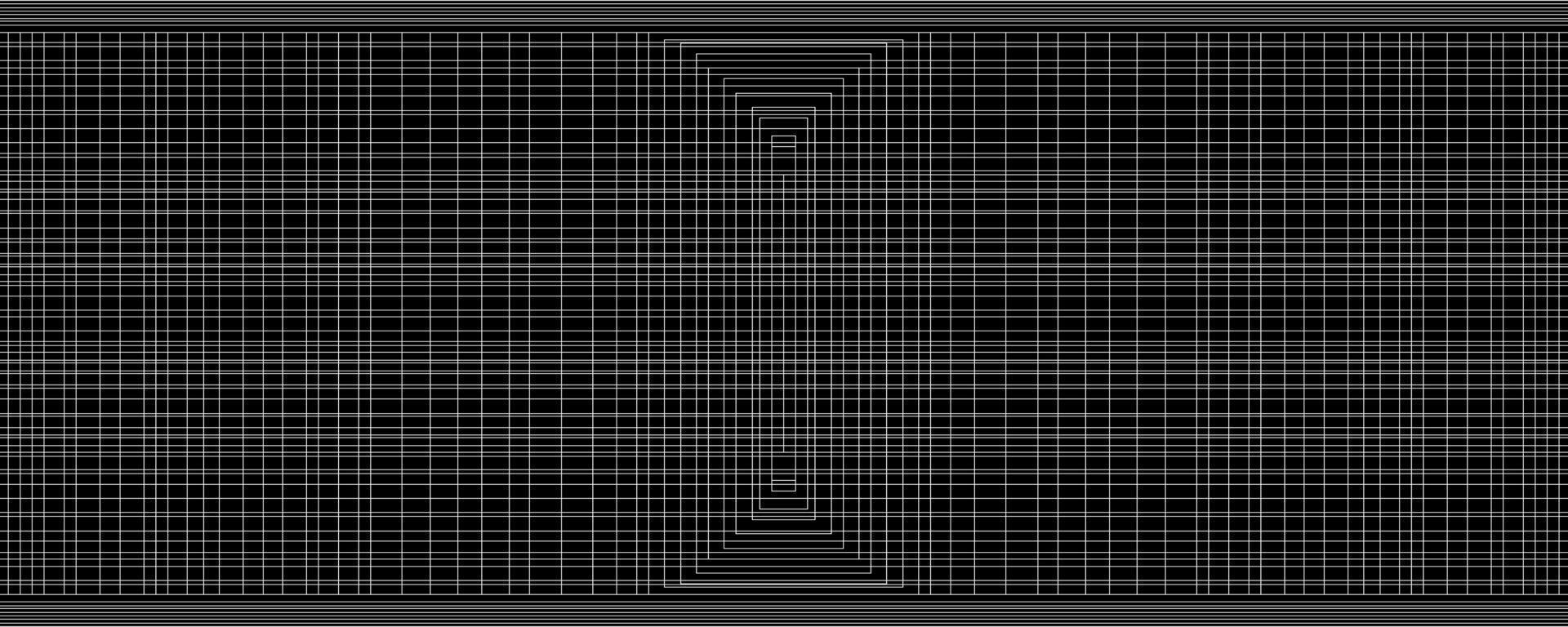 abstraktes geometrisches Muster mit isolierter Quadratzelle in Perspektive vektor