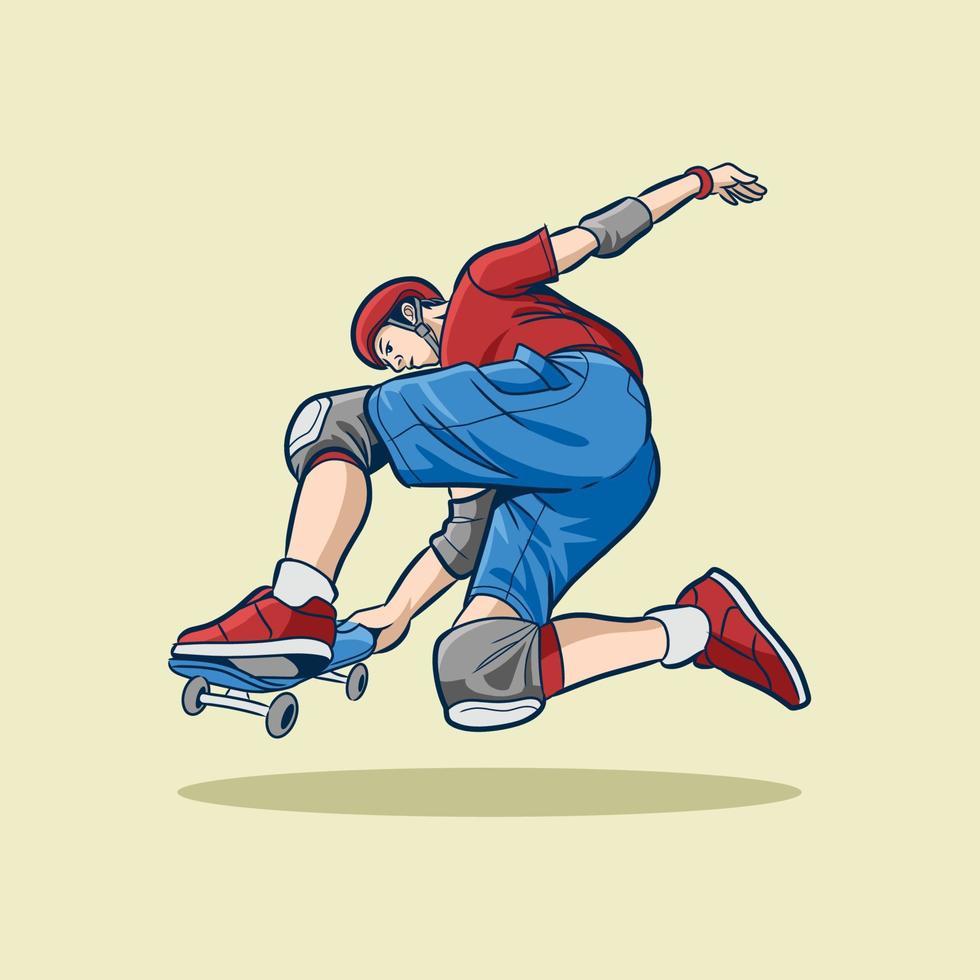 skateboard pojke karaktär vektor