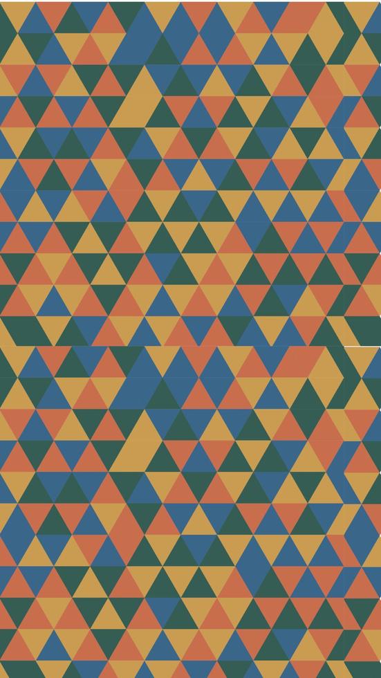 triangelmönster med retrofärg vektor