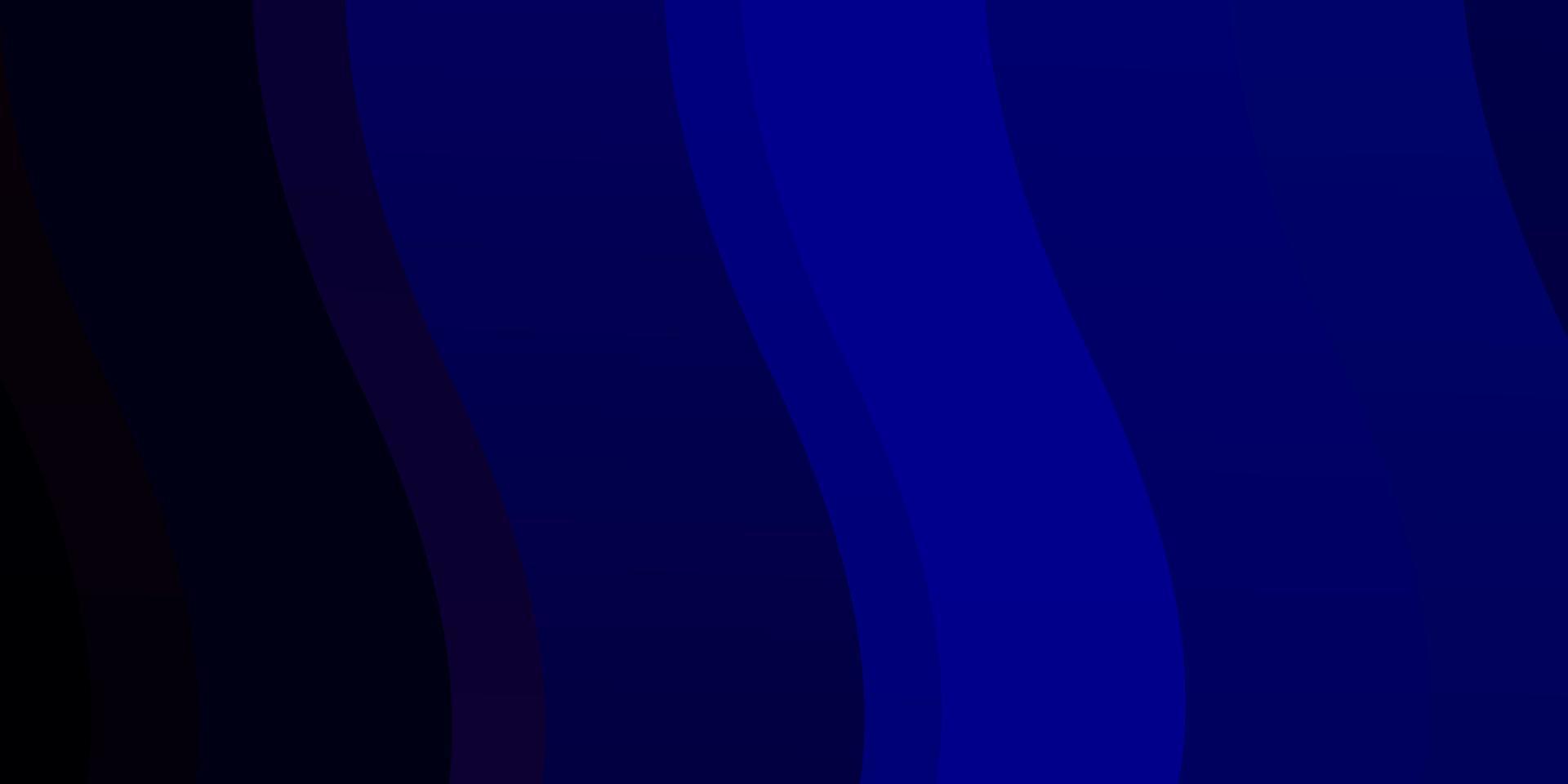 dunkelrosa, blauer Vektorhintergrund mit gebogenen Linien. vektor