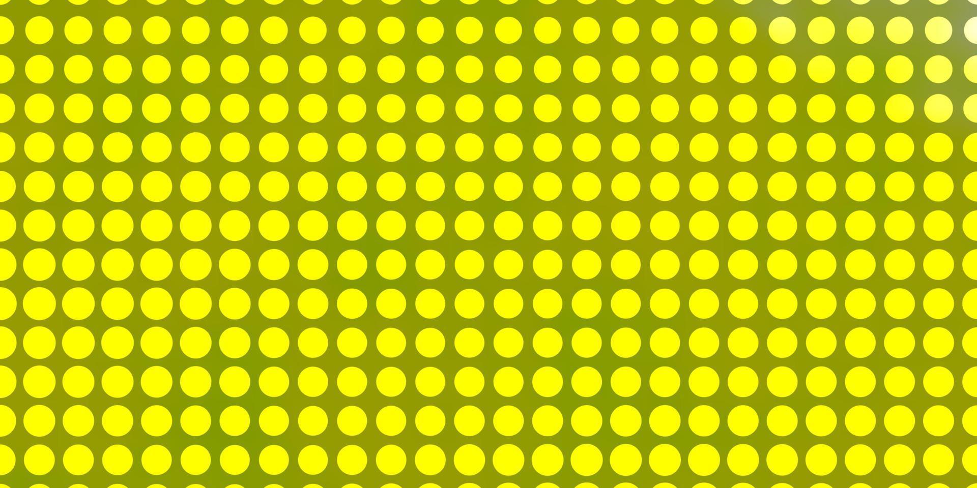 hellgrüne, gelbe Vektorbeschaffenheit mit Kreisen. vektor