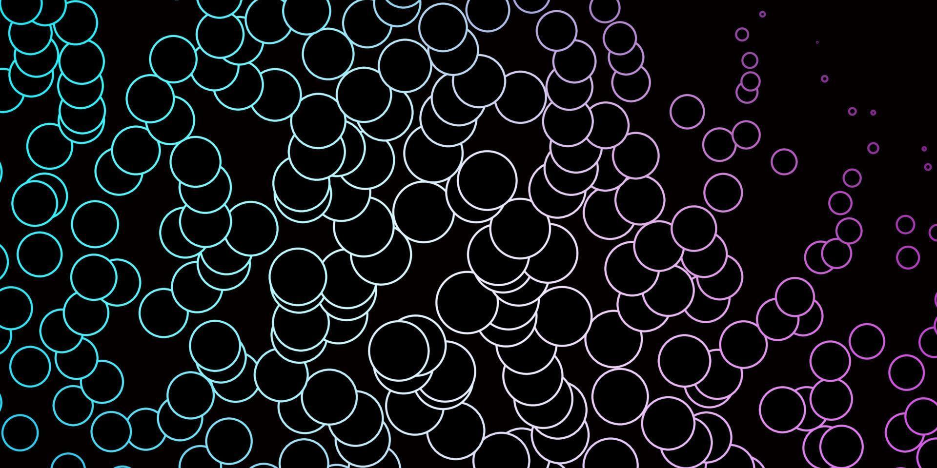 mörkrosa, blå vektorbakgrund med cirklar. vektor