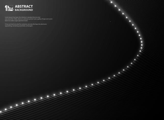 Abstraktes Steigungsschwarzes mit glühendem Funkeln der Maschenlinie. Dunkle Bewegungsdarstellung. vektor