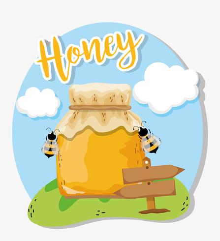 Bewirtschaften Sie frischen Honig vektor