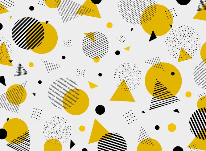 Moderne Dekoration des abstrakten geometrischen gelben schwarzen Farbmusters. Sie können für Grafikdesign, Anzeige, Plakat, Broschüre, Titelbericht verwenden. vektor