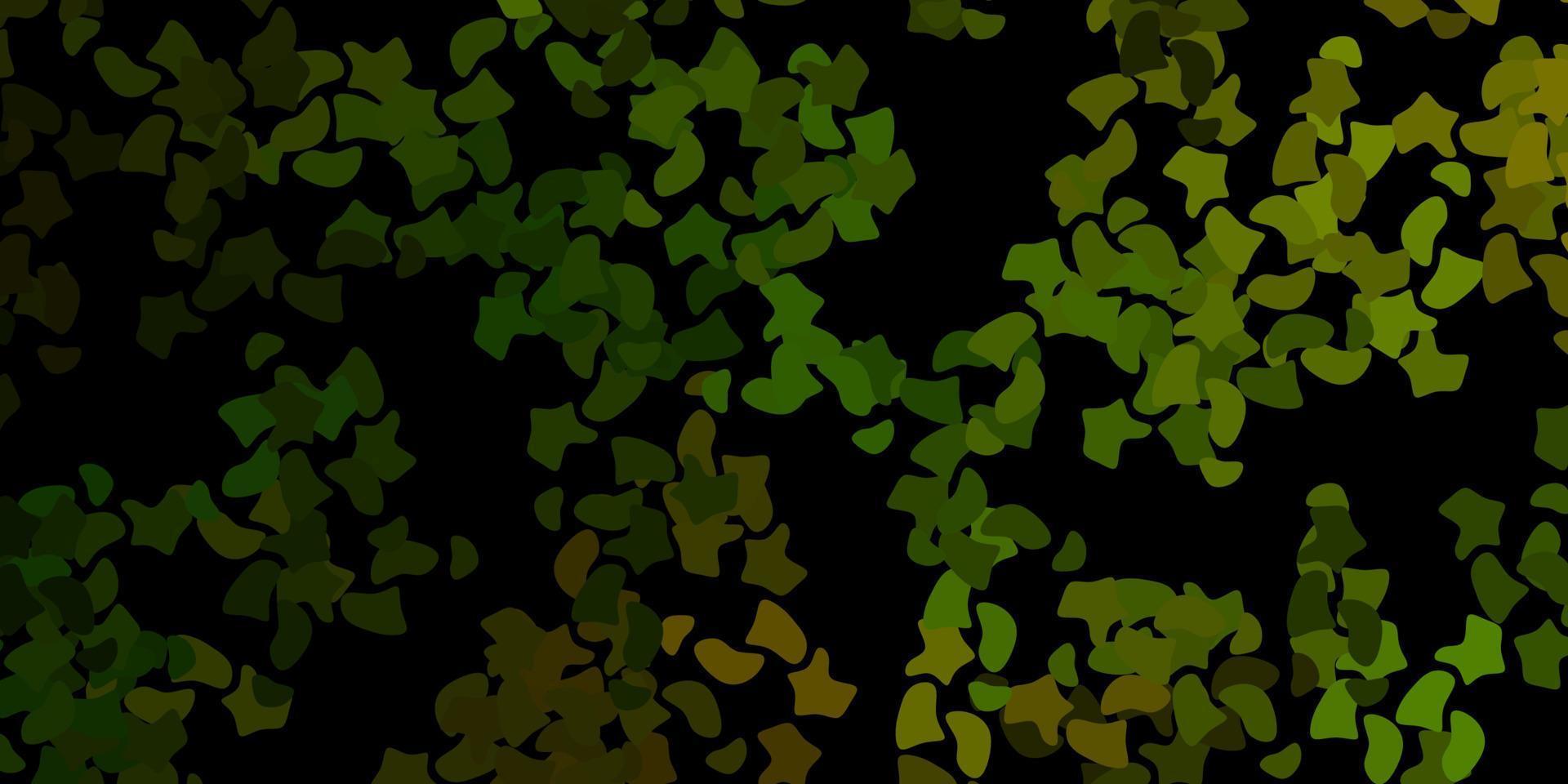 dunkelgrüner Vektorhintergrund mit chaotischen Formen. vektor