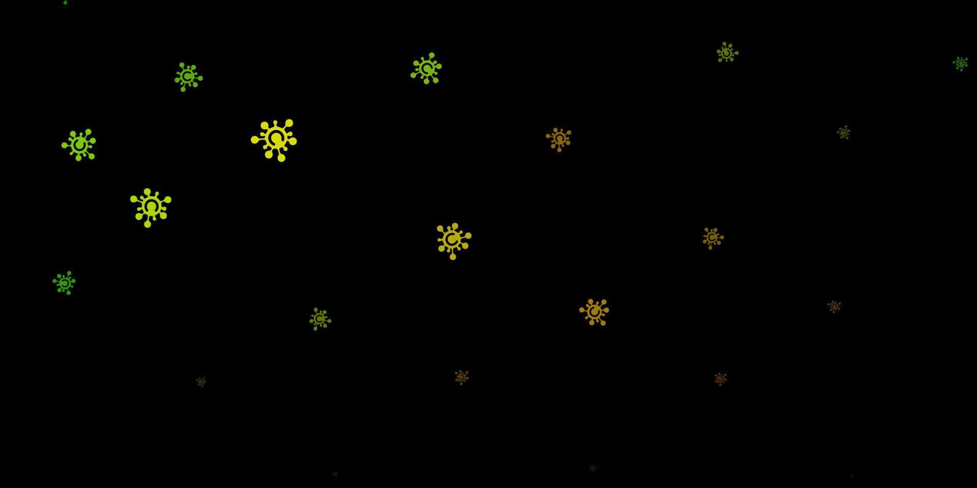dunkelgrüne, gelbe Vektorschablone mit Grippezeichen. vektor