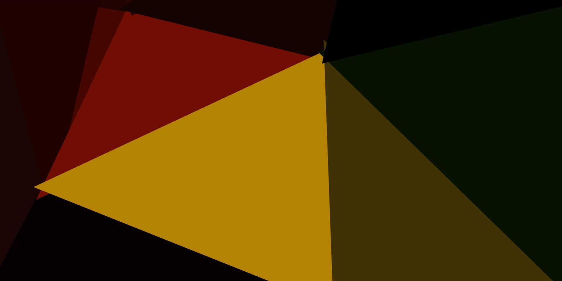 dunkelgrüne, gelbe Vektorgradienten-Polygontextur. vektor