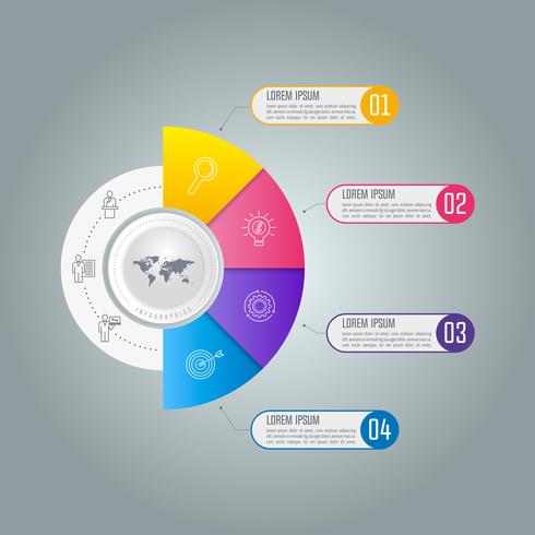 Infographic Geschäftskonzept der Zeitachse mit 4 Wahlen. vektor