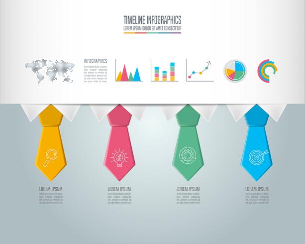 Infographic Geschäftskonzept der Zeitachse mit 4 Wahlen. vektor