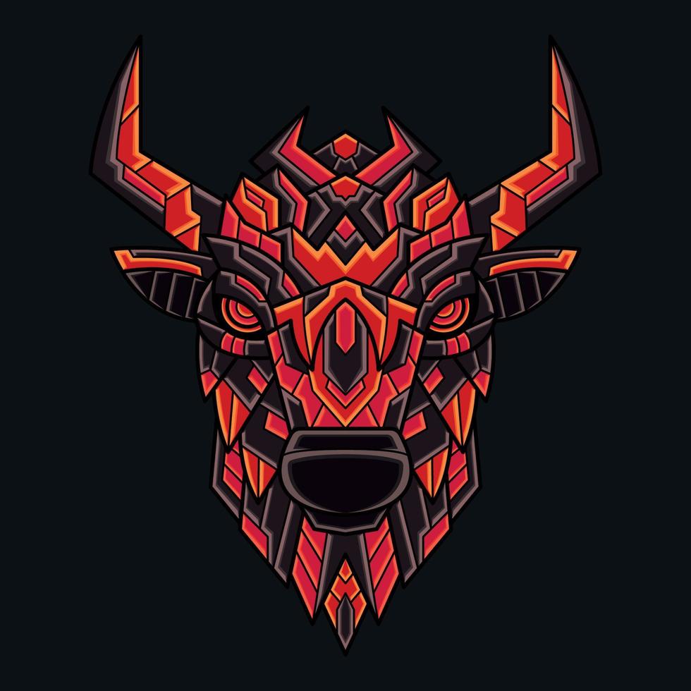 färgglada prydnad doodle konst geometri bison illustration tecknade koncept vektor. lämplig för logotyp, tapeter, banderoll, bakgrund, kort, bokillustration, t-shirtdesign, klistermärke, omslag vektor