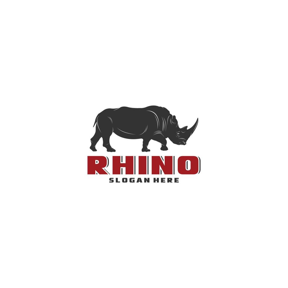 Nashorn-Logo-Vorlage auf weißem Hintergrund vektor