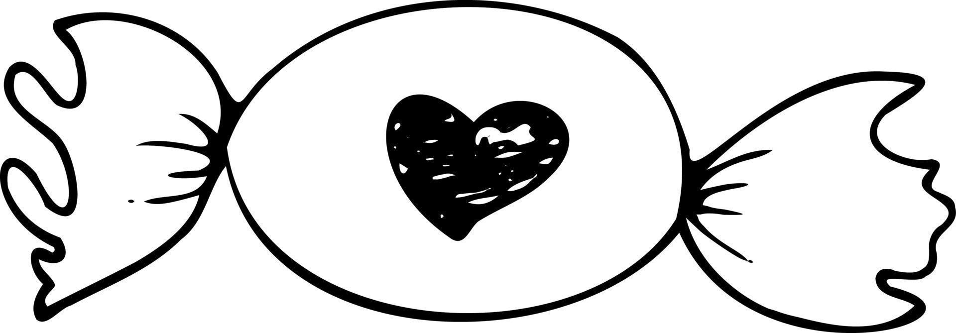 handzeichnung kontur herz süßigkeiten. Liebesmuster, Postkarte, abstrakter Herzhintergrund. vektor der herzen glücklicher valentinstag 14. februar. Hintergrund für Einladungen und Scrapbooking