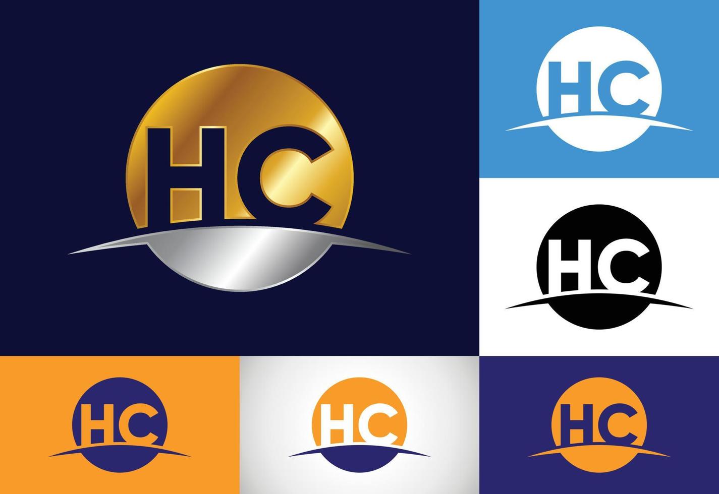 första bokstaven hc logotyp design vektor. grafisk alfabetsymbol för företagets företagsidentitet vektor