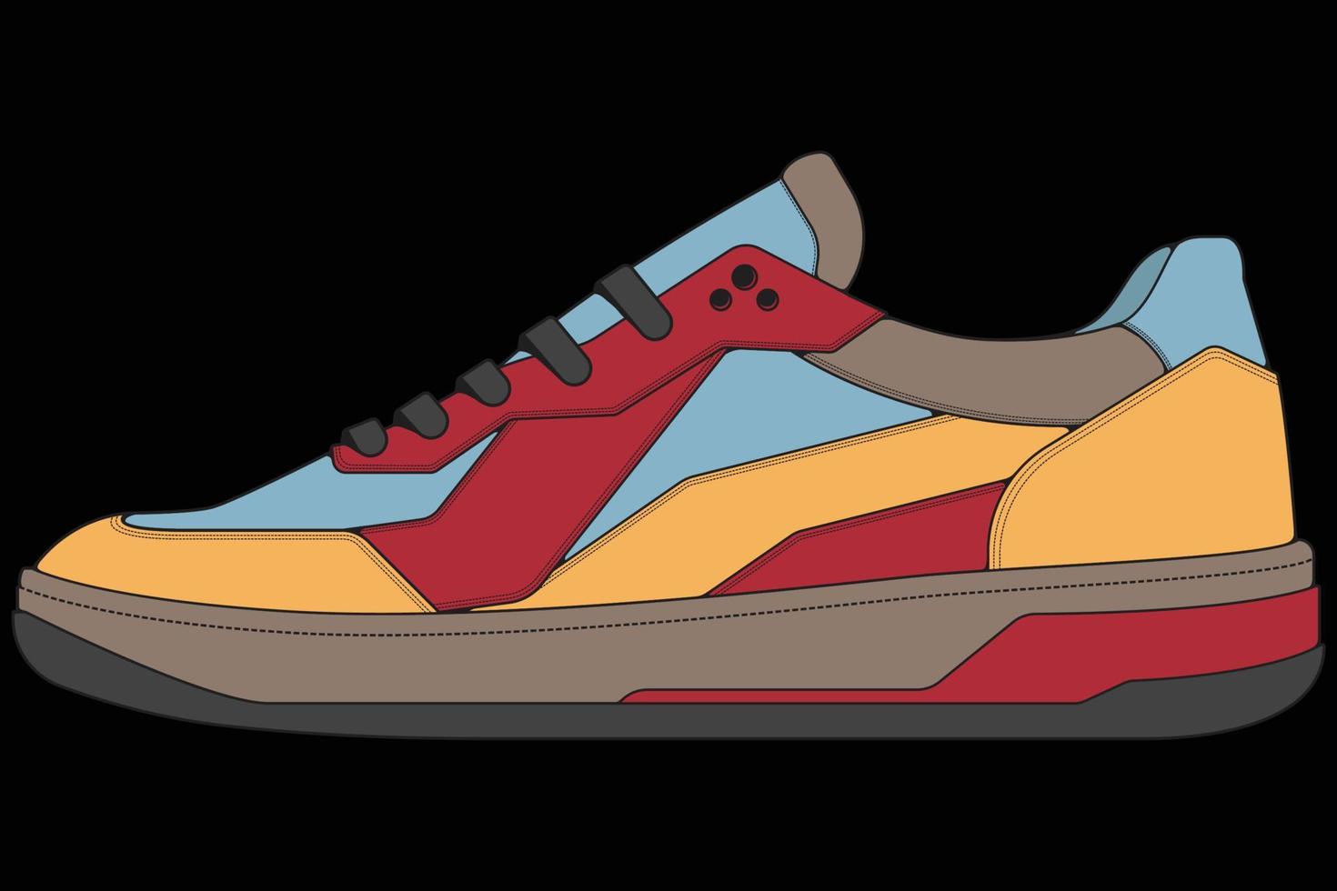 Vektor Turnschuhe Schuhe für das Training, Laufschuh-Vektor-Illustration. Sportschuhe Farbe voll.