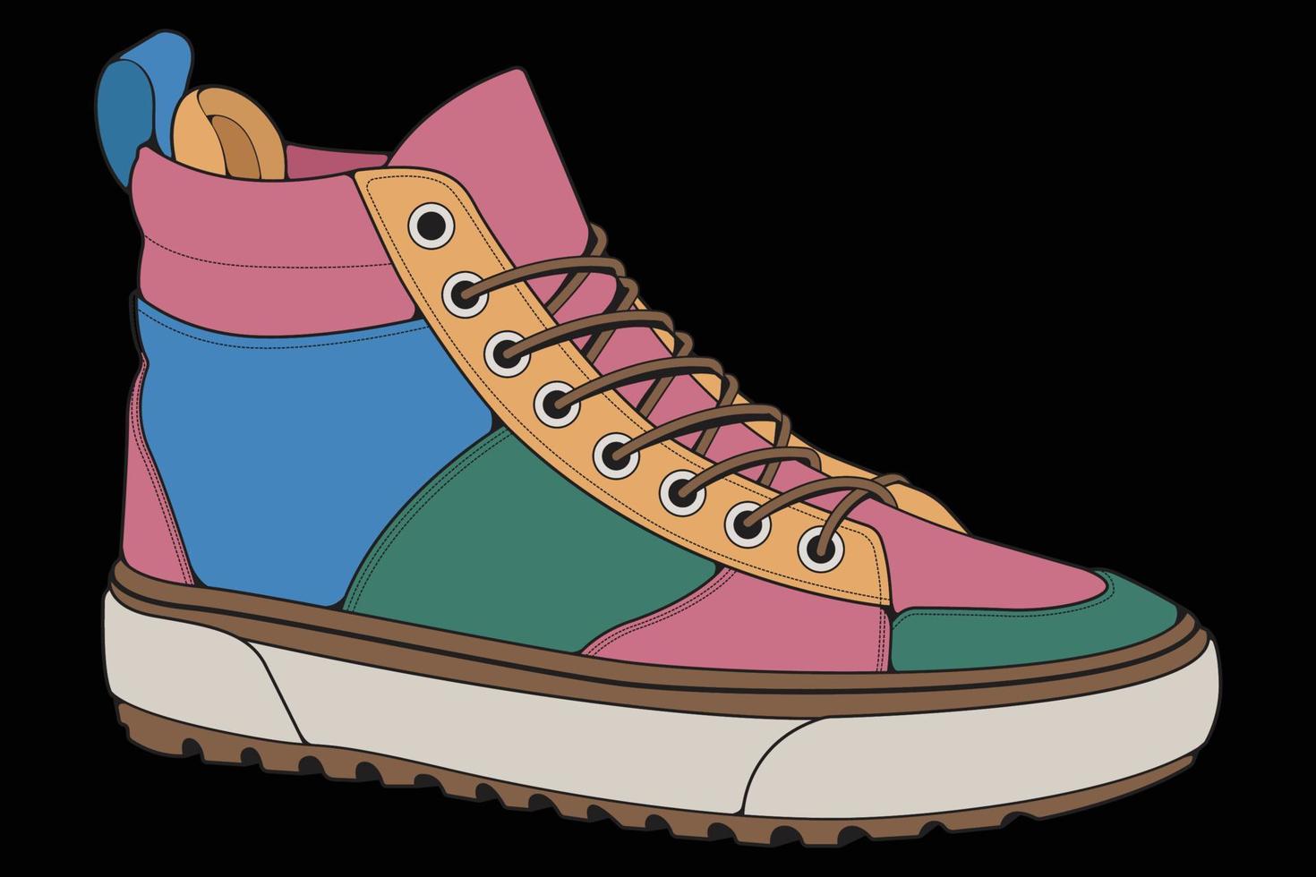 Vektor Turnschuhe Schuhe für das Training, Laufschuh-Vektor-Illustration. Sportschuhe Farbe voll.