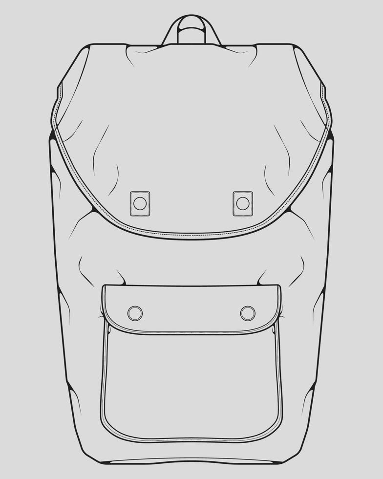 Skizze eines Rucksacks. Rucksack isoliert auf weißem Hintergrund. Vektorillustration eines Skizzenstils. vektor