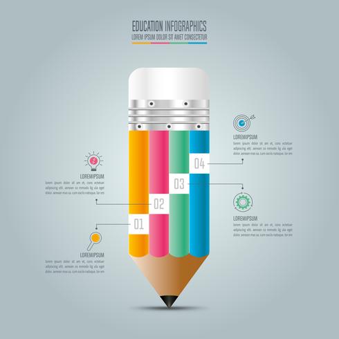 Utbildning infographics mall 4 steg alternativ. vektor