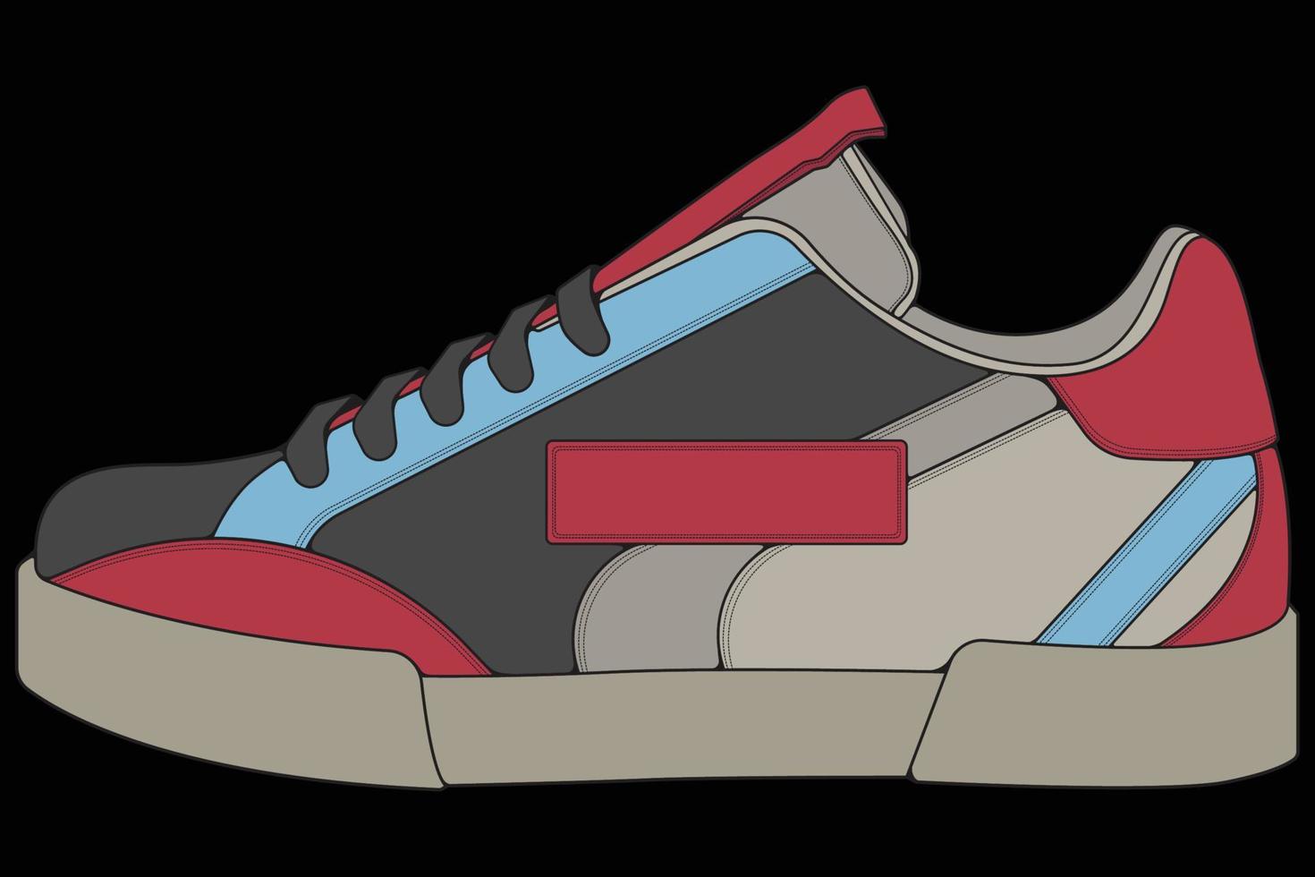 vektor sneakers skor för träning, löparsko vektorillustration. sportskor färg full.