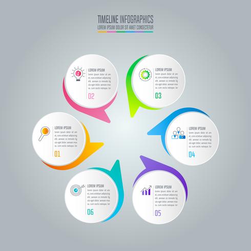 infografisk design affärsidé med 6 alternativ. vektor