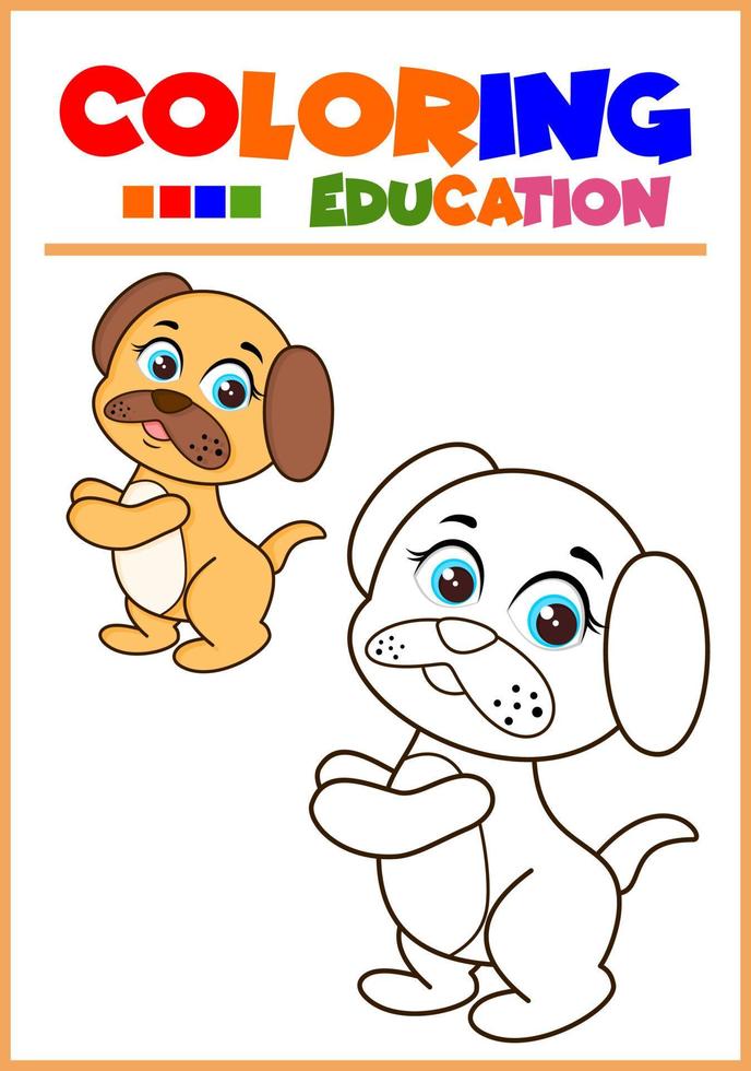 Malbuch für Kinder Hund vektor