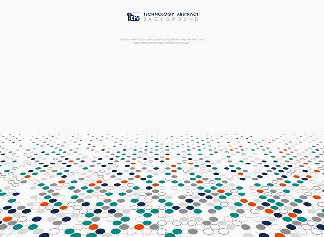 Abstrakt teknologi bakgrund av färger cirkel mönster design. Du kan använda för modern presentation av futuristiska, annons, affisch, omslag, konstverk. vektor