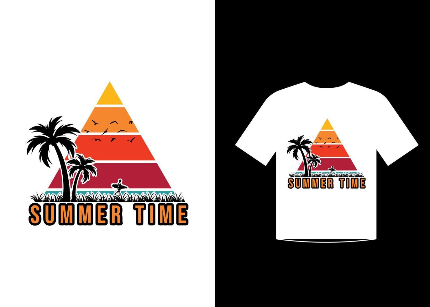 Sommerzeit-T-Shirt-Designvektor vektor