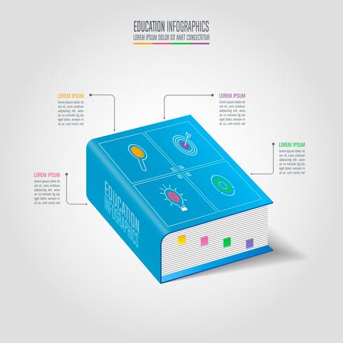 Böcker med tidslinje infografisk design vektor. vektor