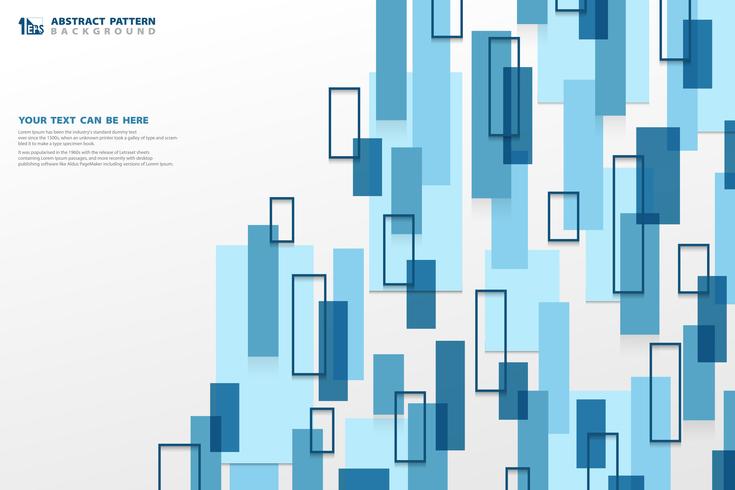 Moderner blauer quadratischer geometrischer vertikaler Musterhintergrund der abstrakten Technologie. Sie können für Anzeige, Plakat, Unternehmenspräsentation, Geschäftsbericht, Cover-Design verwenden. vektor