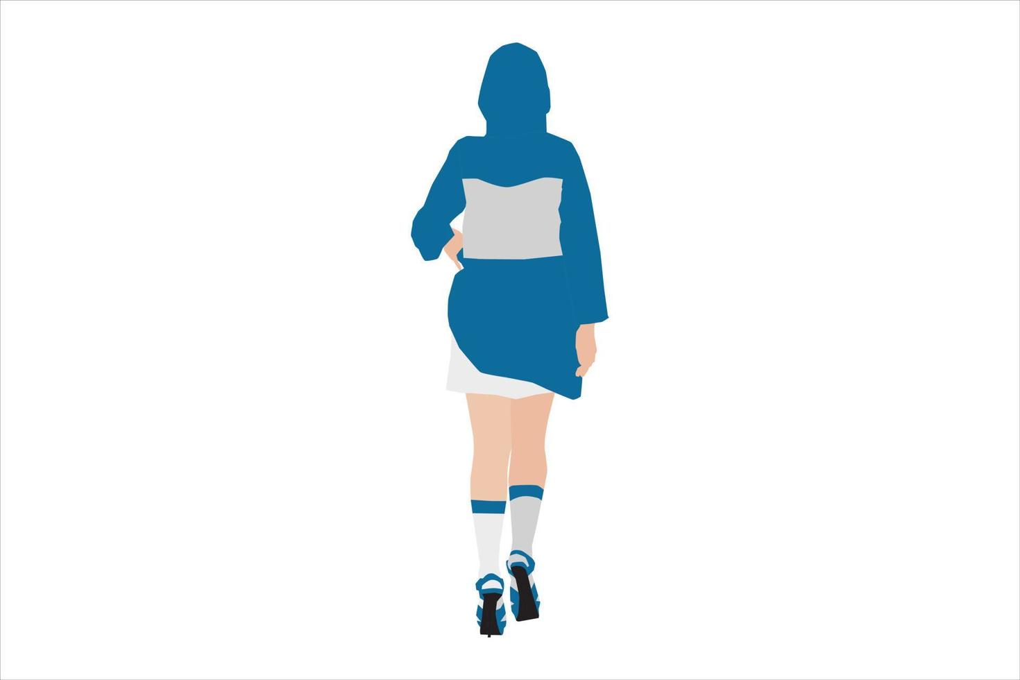 Vektor-Illustration von modischen Frauen, die auf dem Bürgersteig gehen vektor