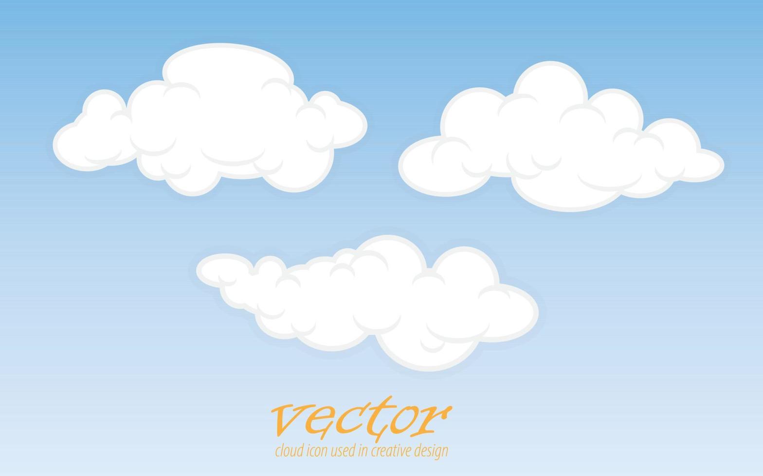 Vektorwolkensymbol, das im kreativen Design verwendet wird vektor
