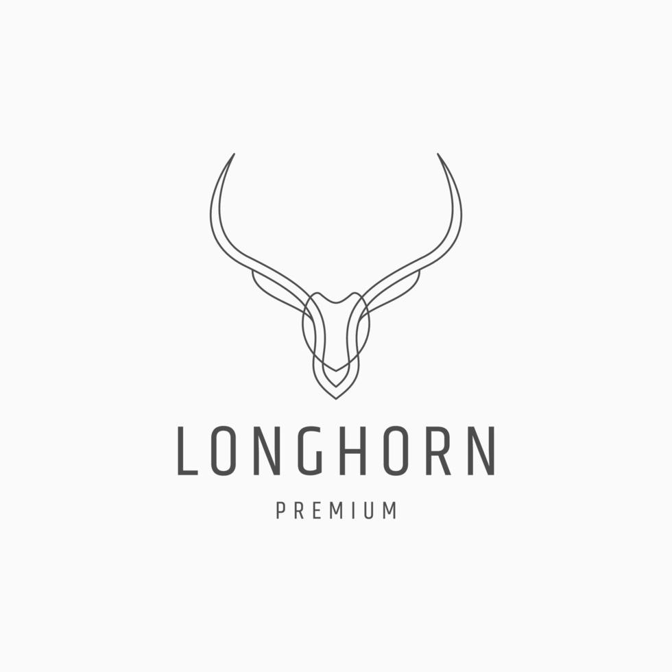 Designvorlage für das Logo-Symbol mit langer Hornlinie vektor