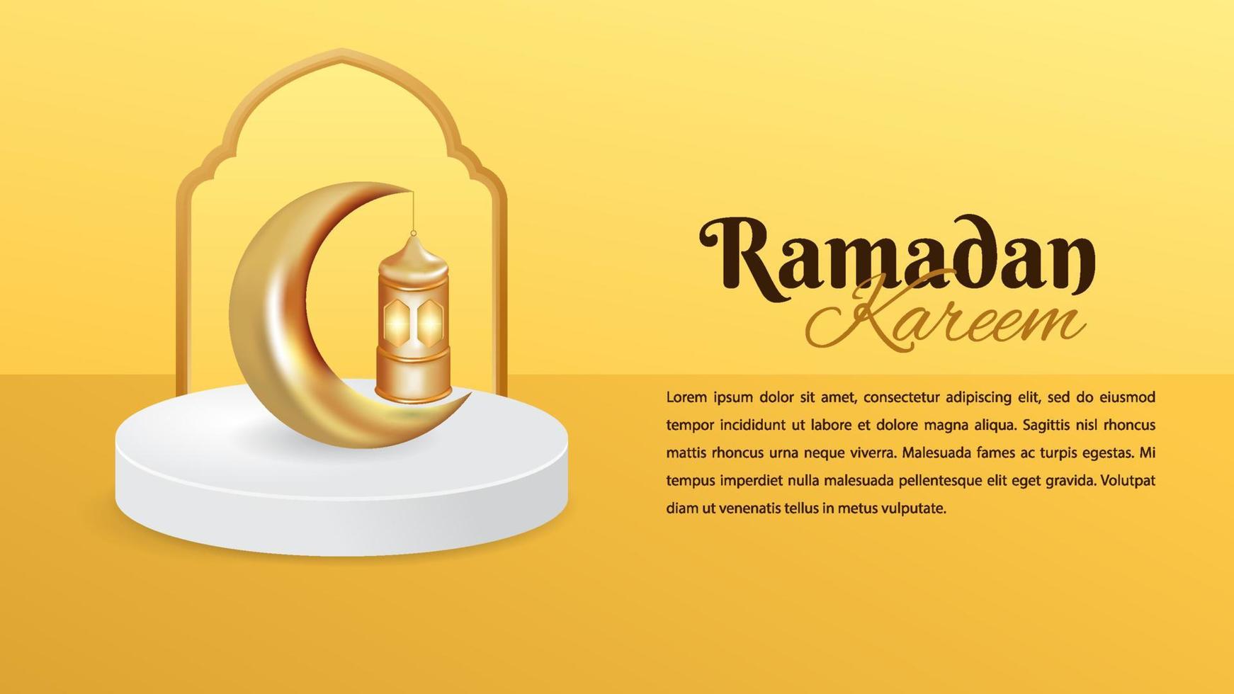 ramadan kareem banner mit podium und laterne vektor