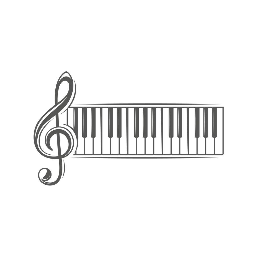 G-klav och pianoklaviatur vektor