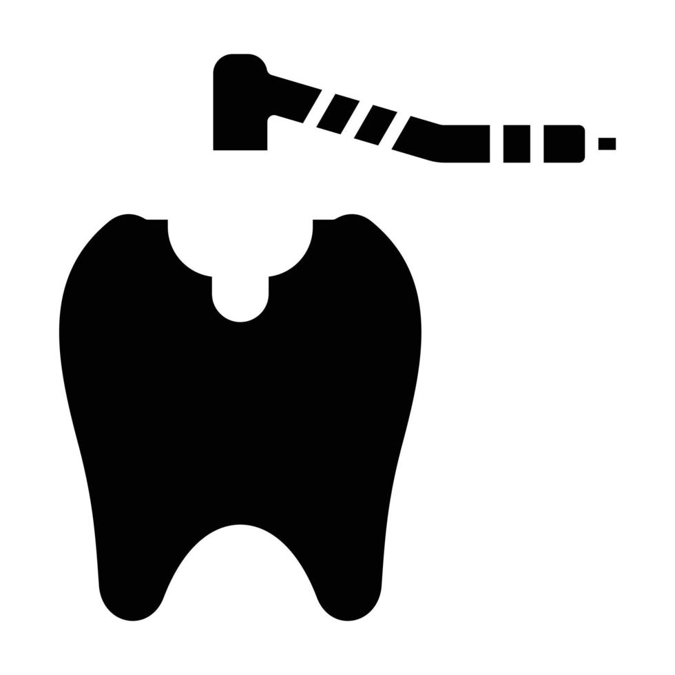 Glyphensymbol für das Bohren von Zähnen vektor