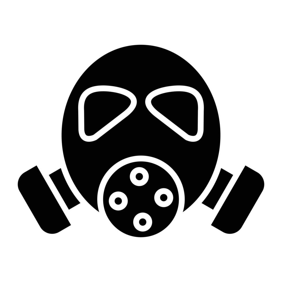 Feuerwehrmann-Masken-Glyphe-Symbol vektor