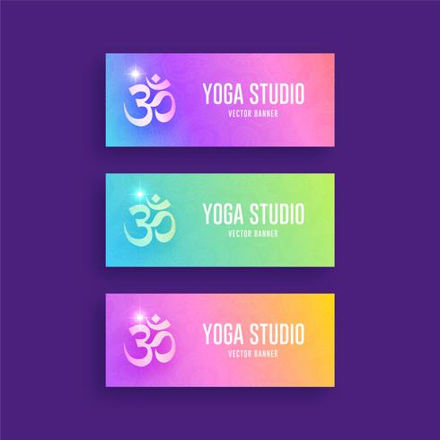 Yoga Horisontella Vector Banners