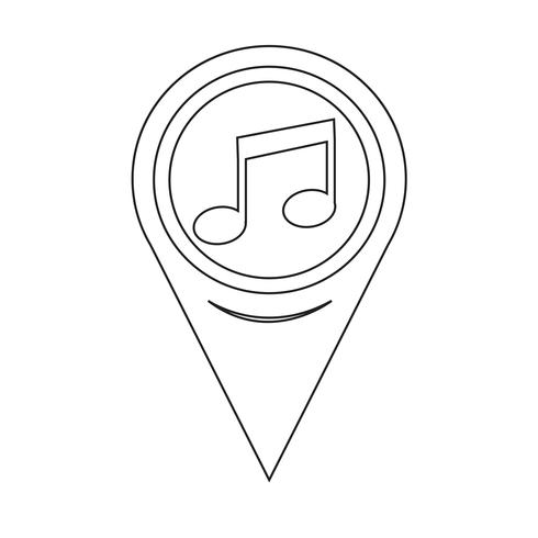 Kartenzeiger Music Note Icon vektor