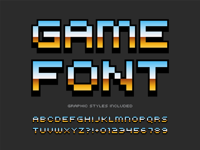 Retro Videospiel-Pixel-Alphabet vektor