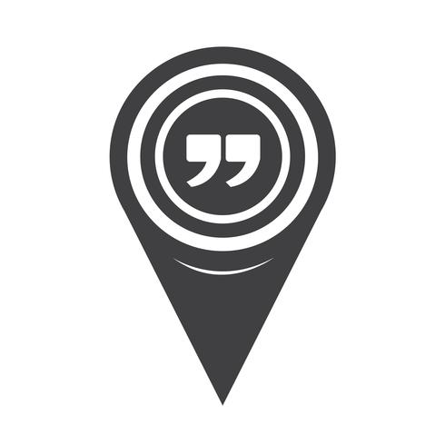 Kart Pointer Quote Sign Icon vektor