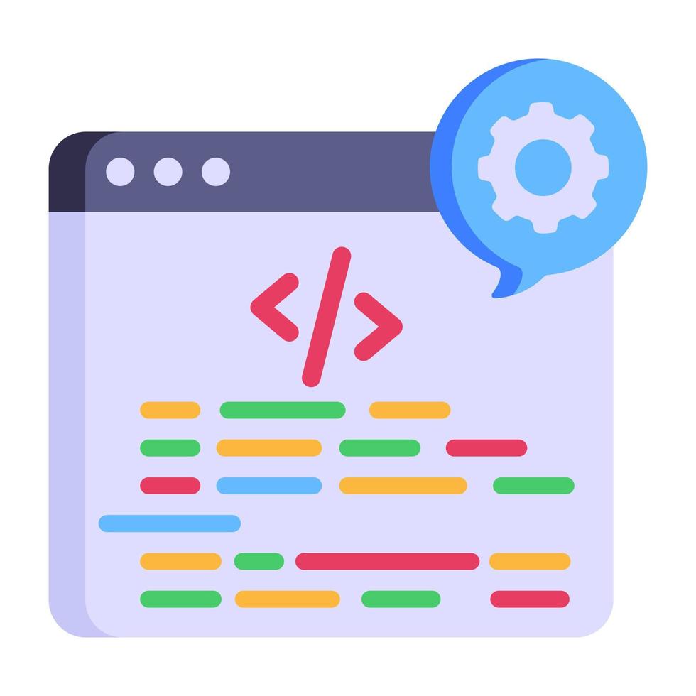 flache Ikone der Webentwicklung im modernen editierbaren Design vektor