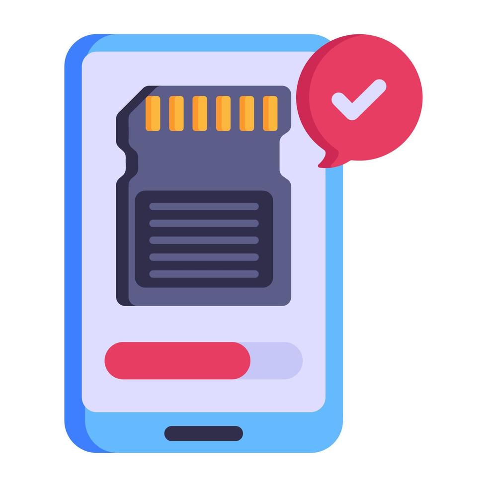 en väldesignad platt ikon för telefonminne vektor