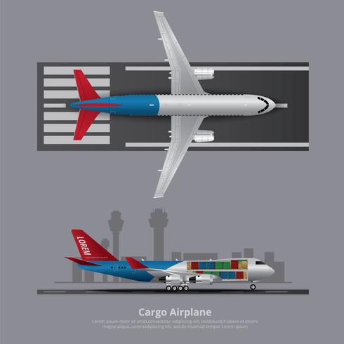 Frachtschiff-Flugzeug lokalisierte Vektor-Illustration vektor