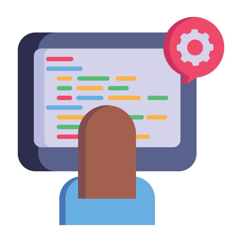 webbutvecklare platt redigerbar ikon är redo att användas vektor