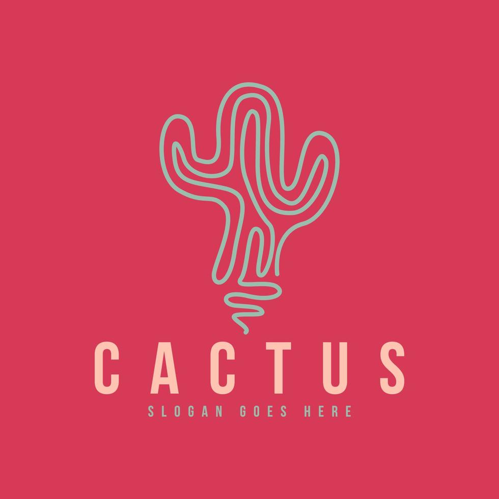 kaktus växt logotyp mall vektor