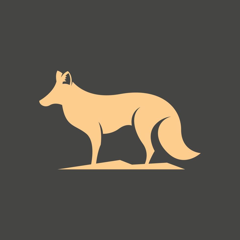 Fuchs-Silhouette-Logo-Design-Konzept-Vektor vektor