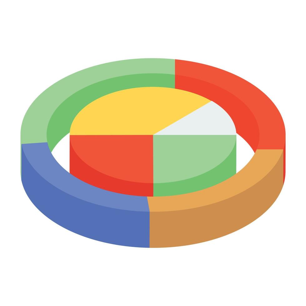 ein isometrisches Symbol, das Geschäftsdaten anzeigt vektor