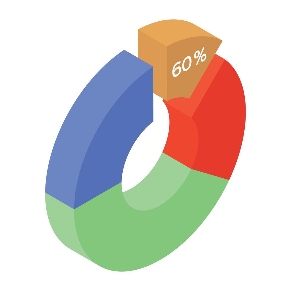 ein isometrisches Symbol, das Geschäftsdaten anzeigt vektor